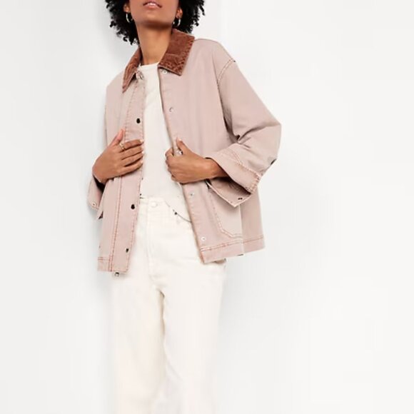 Old Navy Antique Rose Canvas Barn Jacket/NWT/L - Picture 3 of 15